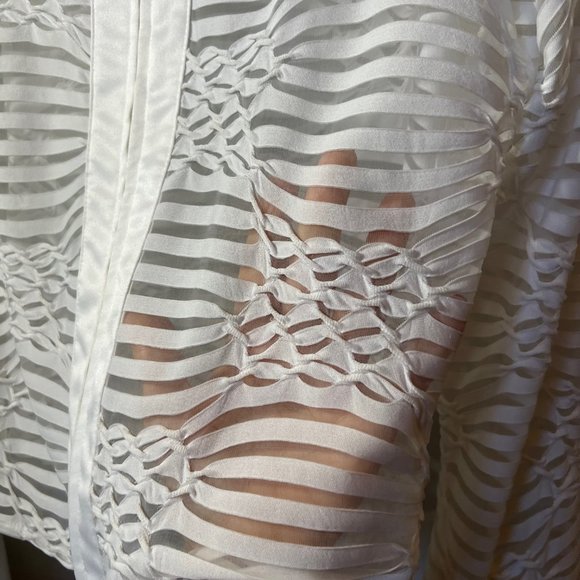 JC Collections-Holiday/Wedding/Party-White long diamond sleeves-Sheer-Jacket - Picture 8 of 9